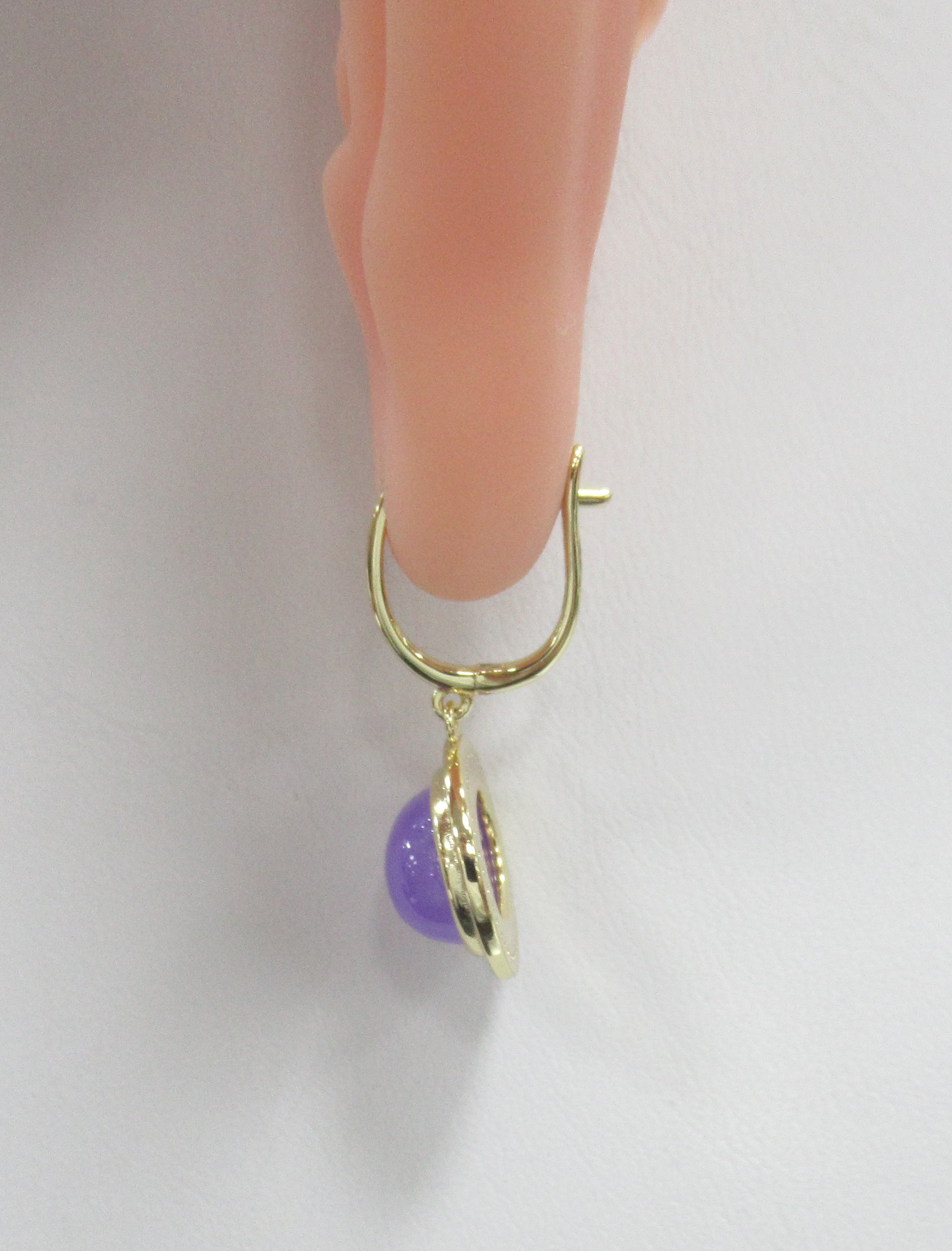 Серебряные серьги с лавандовыми жадеитами